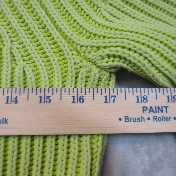 J. Crew Pear Green Ribbed Fisherman Mock Neck Sweater Cotton Blend Womens XXS - Picture 7 of 8